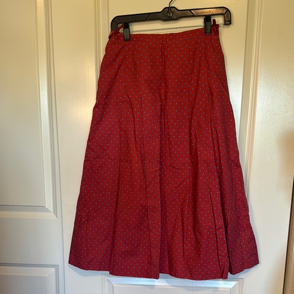 Chic Red Polka Dot Midi Skirt - Picture 1 of 7